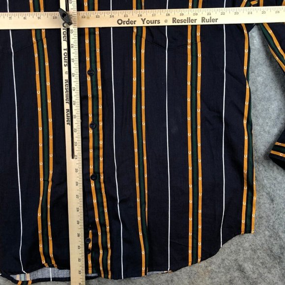 Roper Western Shirt XL Mens Vintage Horseshoe Striped Print Long Sleeve Buttons - Picture 6 of 9
